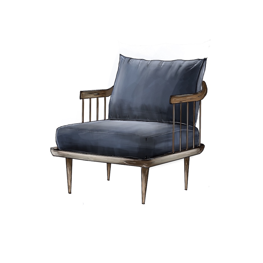 fauteuil-bleu-bois-paris